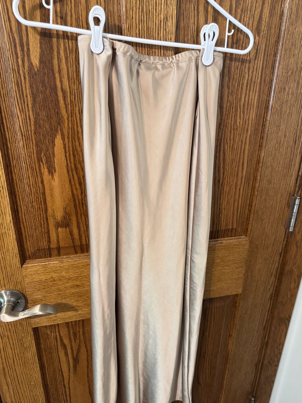 Classic Cream Satin Women's Skirt (Tall Large)